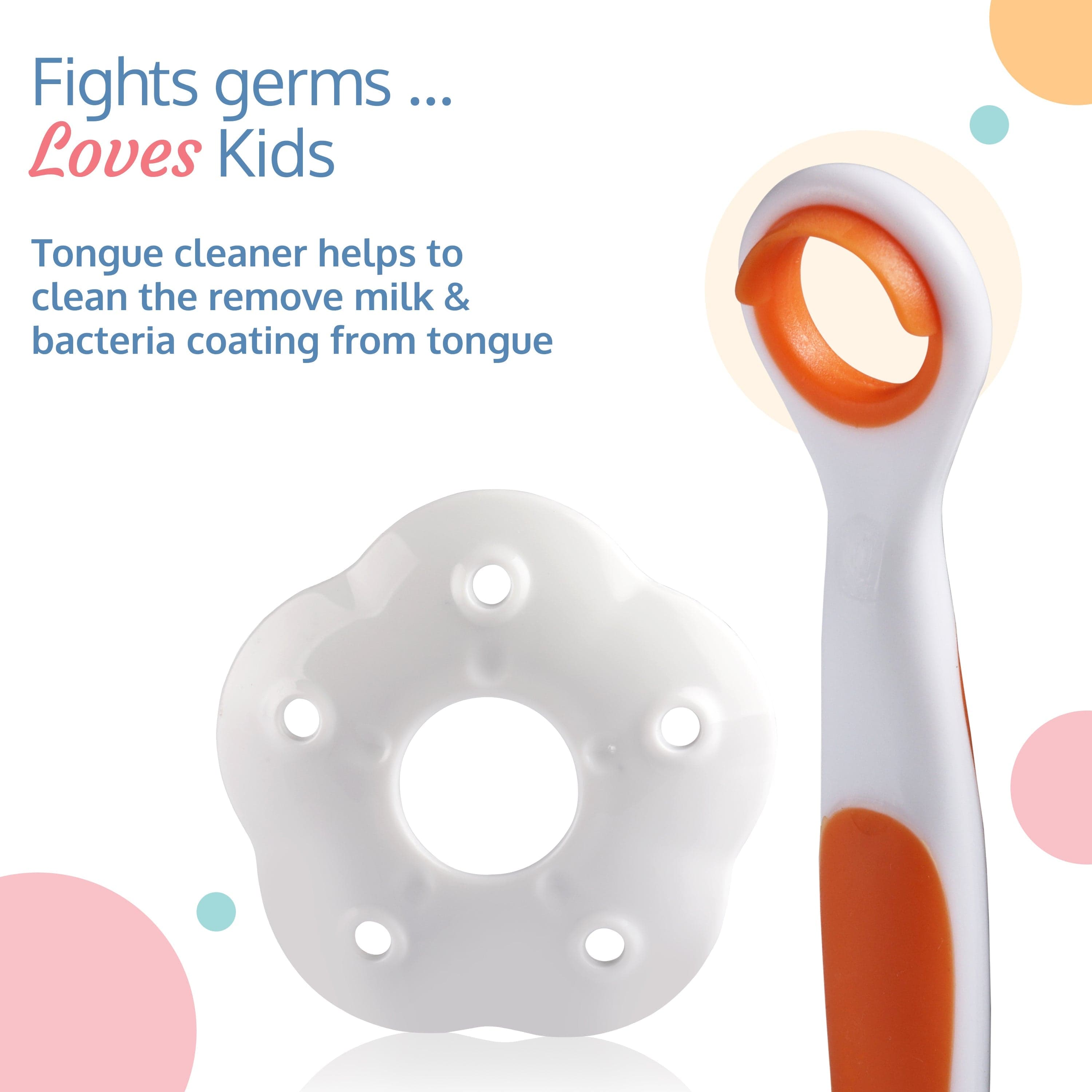 LuvLap Baby Training Toothbrush Set Of 3 (White/Orange)