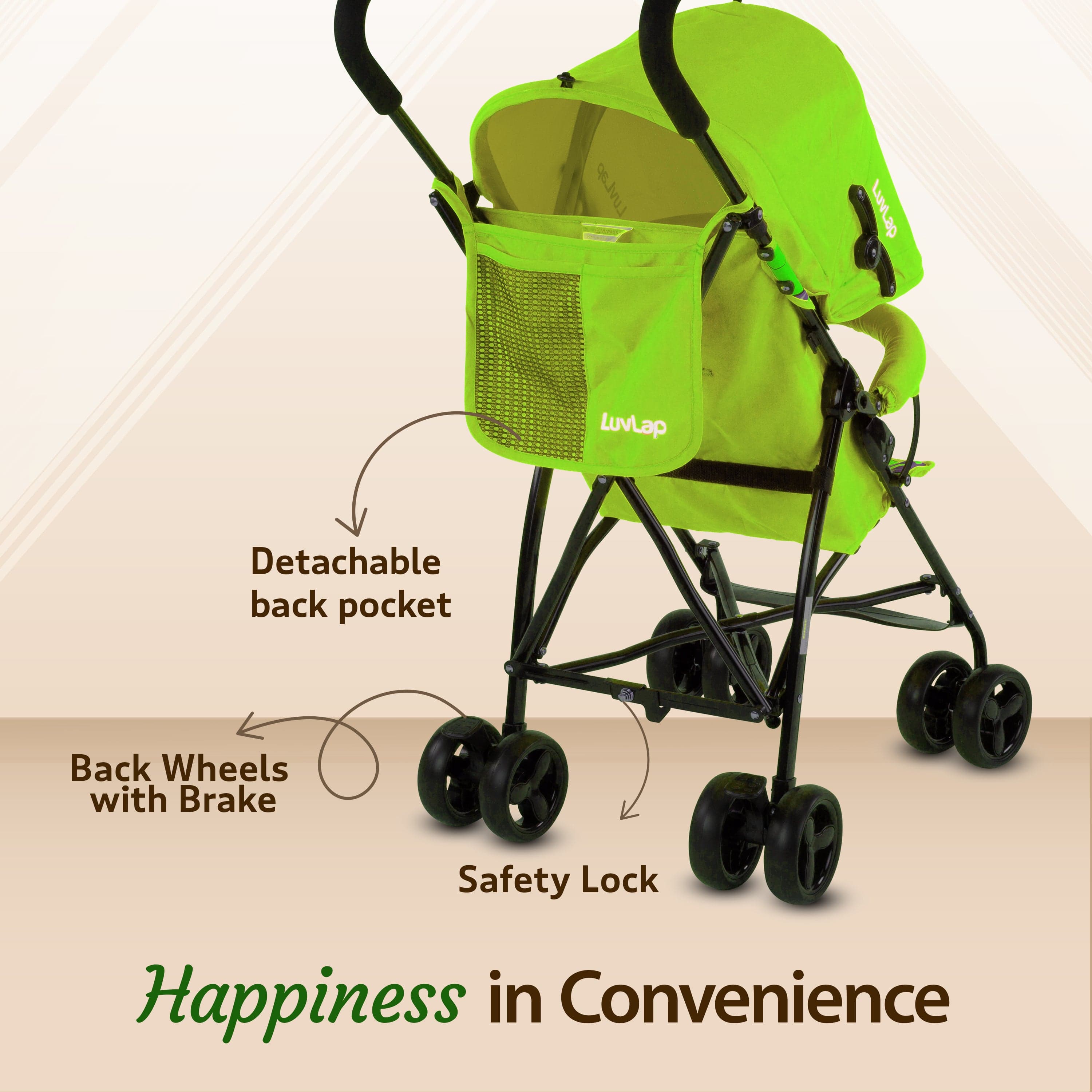 luvlap Tutti Frutti Baby Stroller Buggy, Green