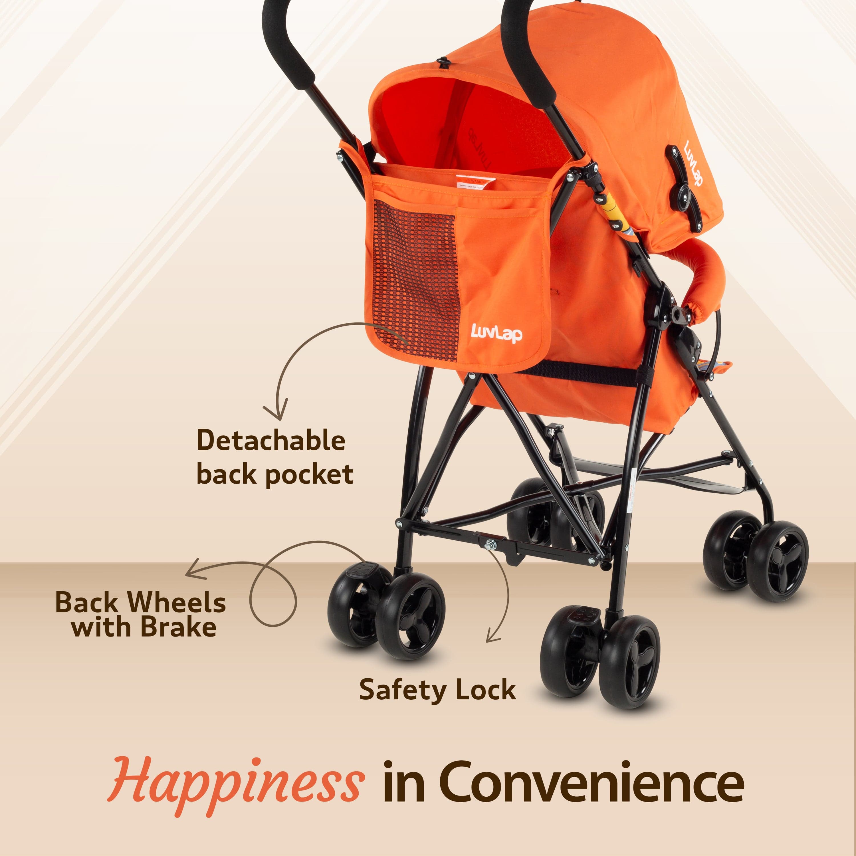 luvlap Tutti Frutti Baby Stroller Buggy, Orange