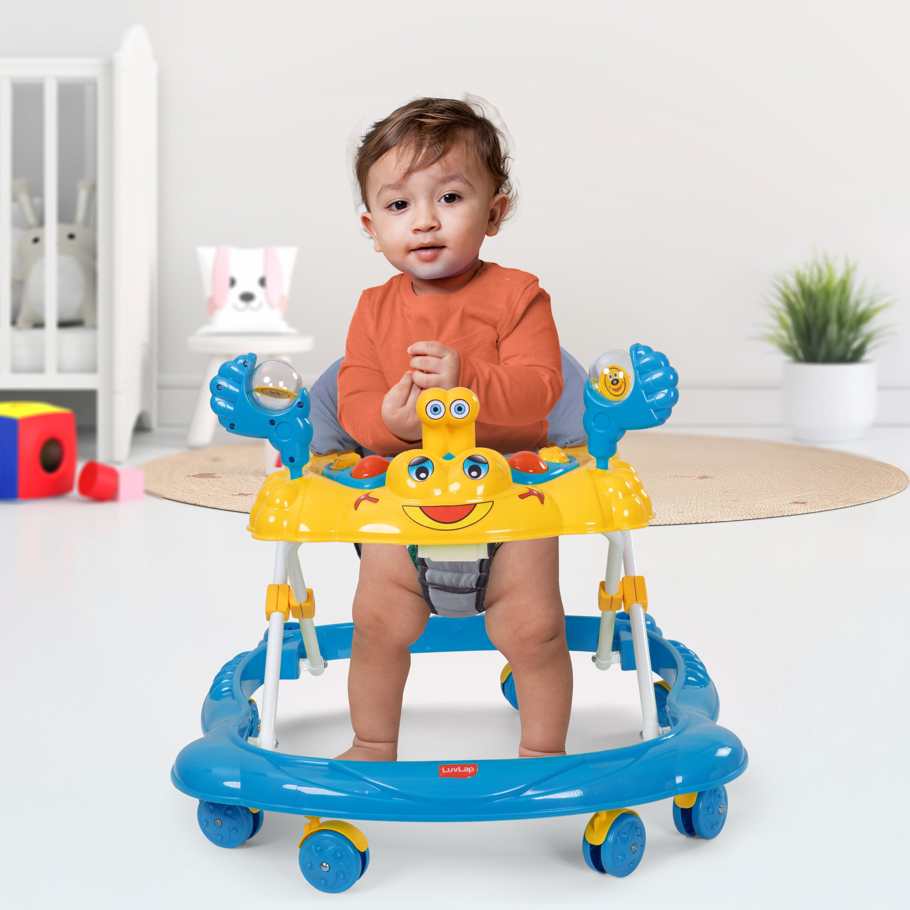 LuvLap Starshine Baby Walker 9+ Months | 3 Level Height Adjustment Walker/Advanced Baby Activity Walker, Blue