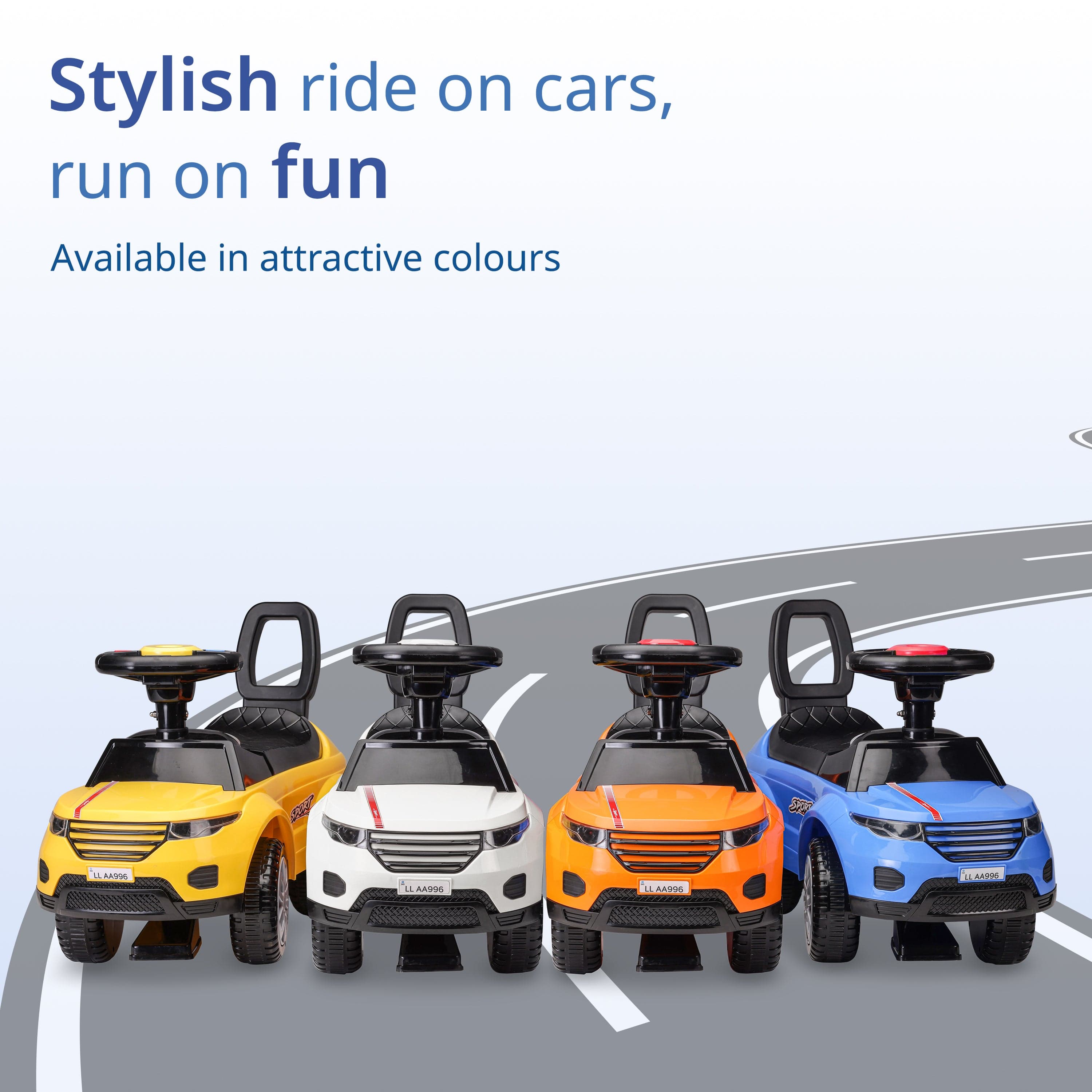 LuvLap Starlight Ride on & Car for Kids with Music & Horn Steering, Push Car for Baby with Backrest, Safety Guard, Under Seat Storage & Big Wheels, Ride on for Kids 1 to 3 Years Upto 25 Kgs (Blue)