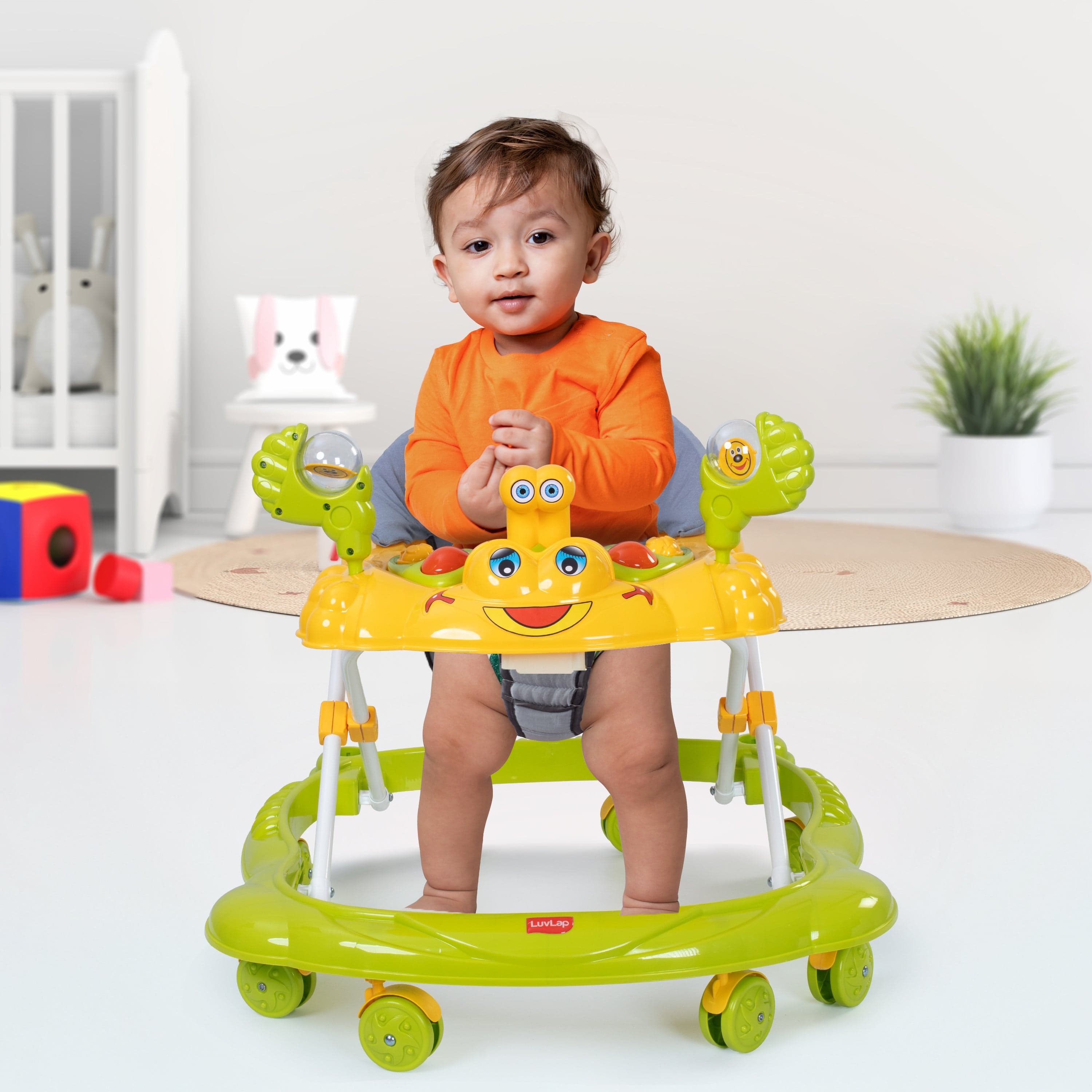 LuvLap Starshine Baby Walker 9+ Months | 3 Level Height Adjustment Walker/Advanced Baby Activity Walker, Green