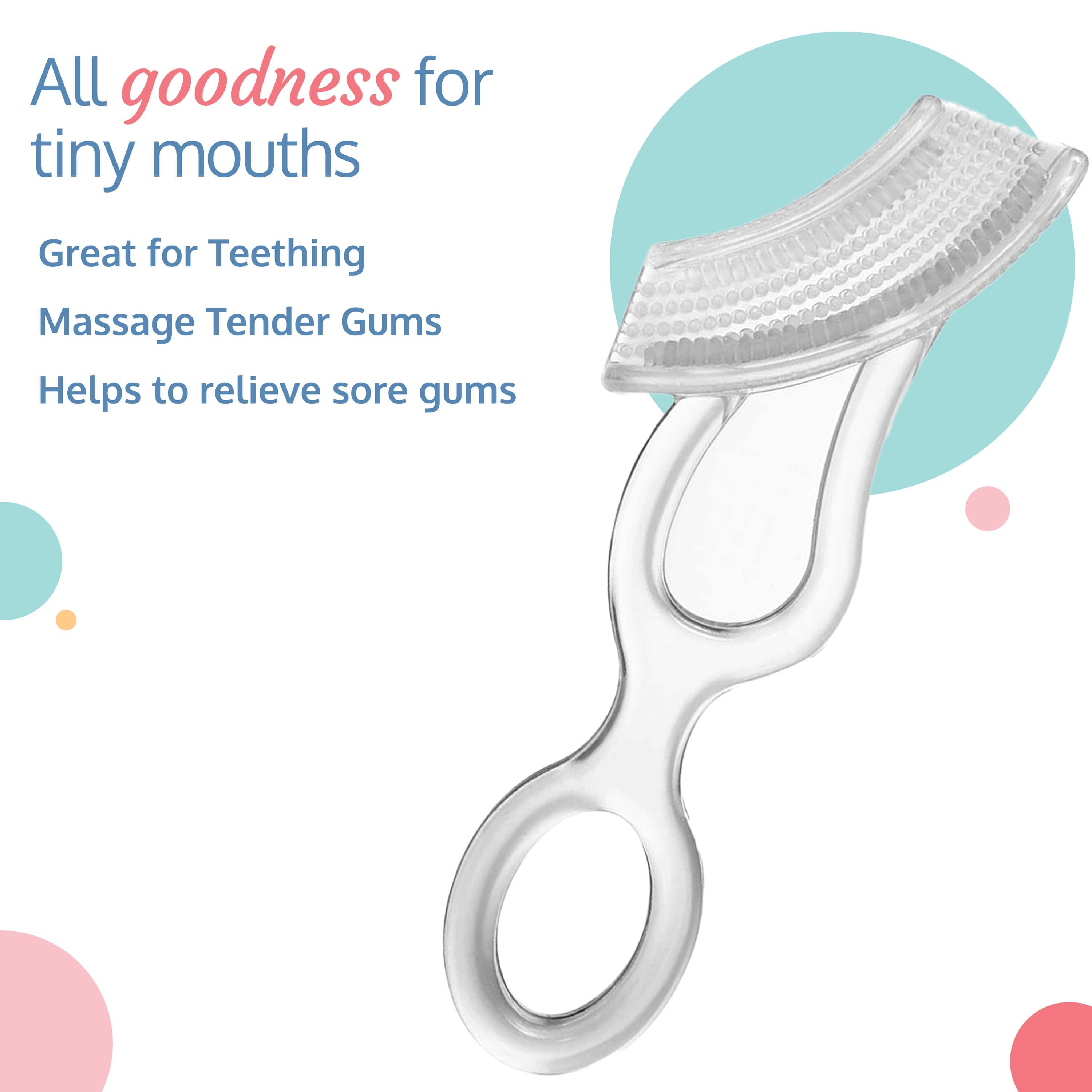 LuvLap Baby Silicone Gum Cleaner & Toothbrush, 3M+, transparent