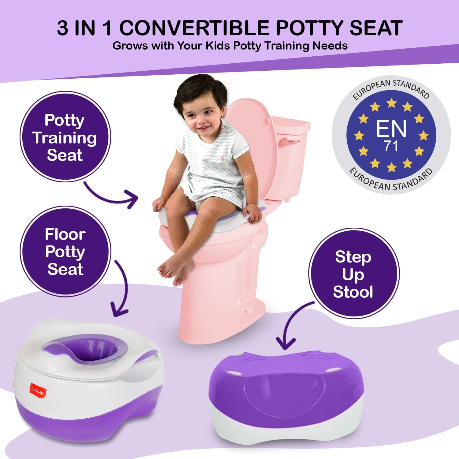 LuvLap Classic Baby Potty Seat, Purple POTT