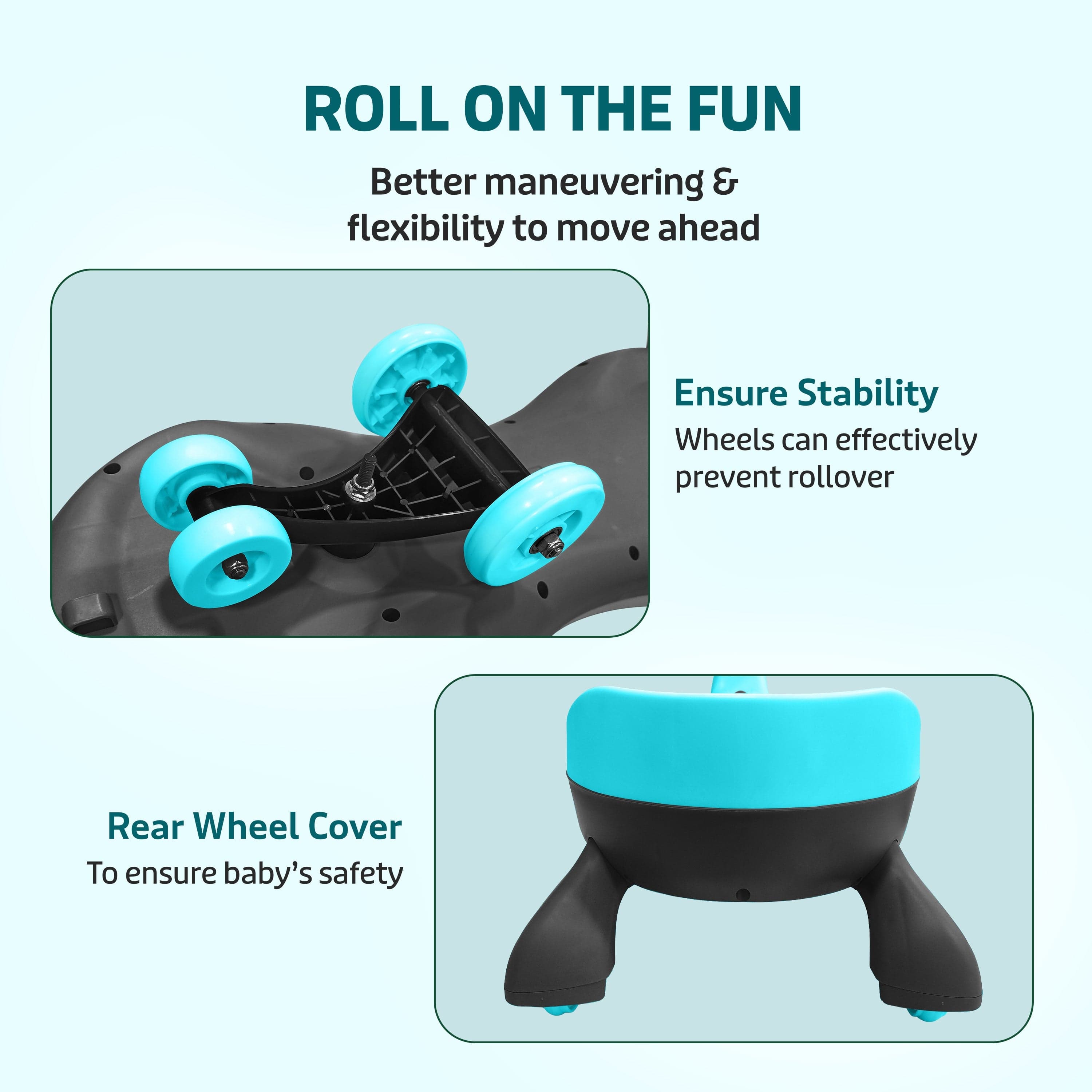 LuvLap Sunny Swing Car, Kids Push Car, Magic Car for Kids, Comfortable Seats & Durable, Ride On Magic Car for 3+ Years Baby Boy & Girl, Blue & Black