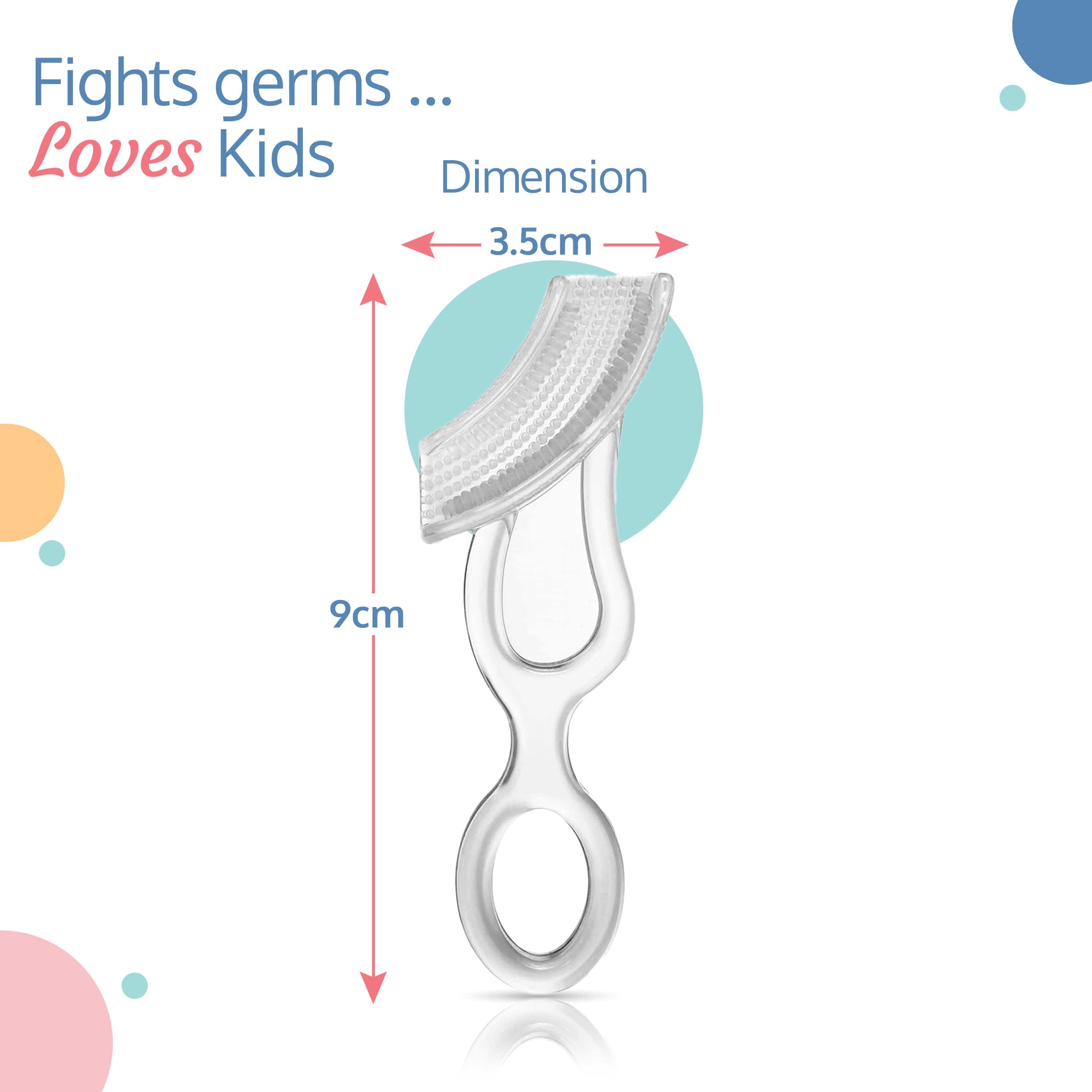 LuvLap Baby Silicone Gum Cleaner & Toothbrush, 3M+, transparent