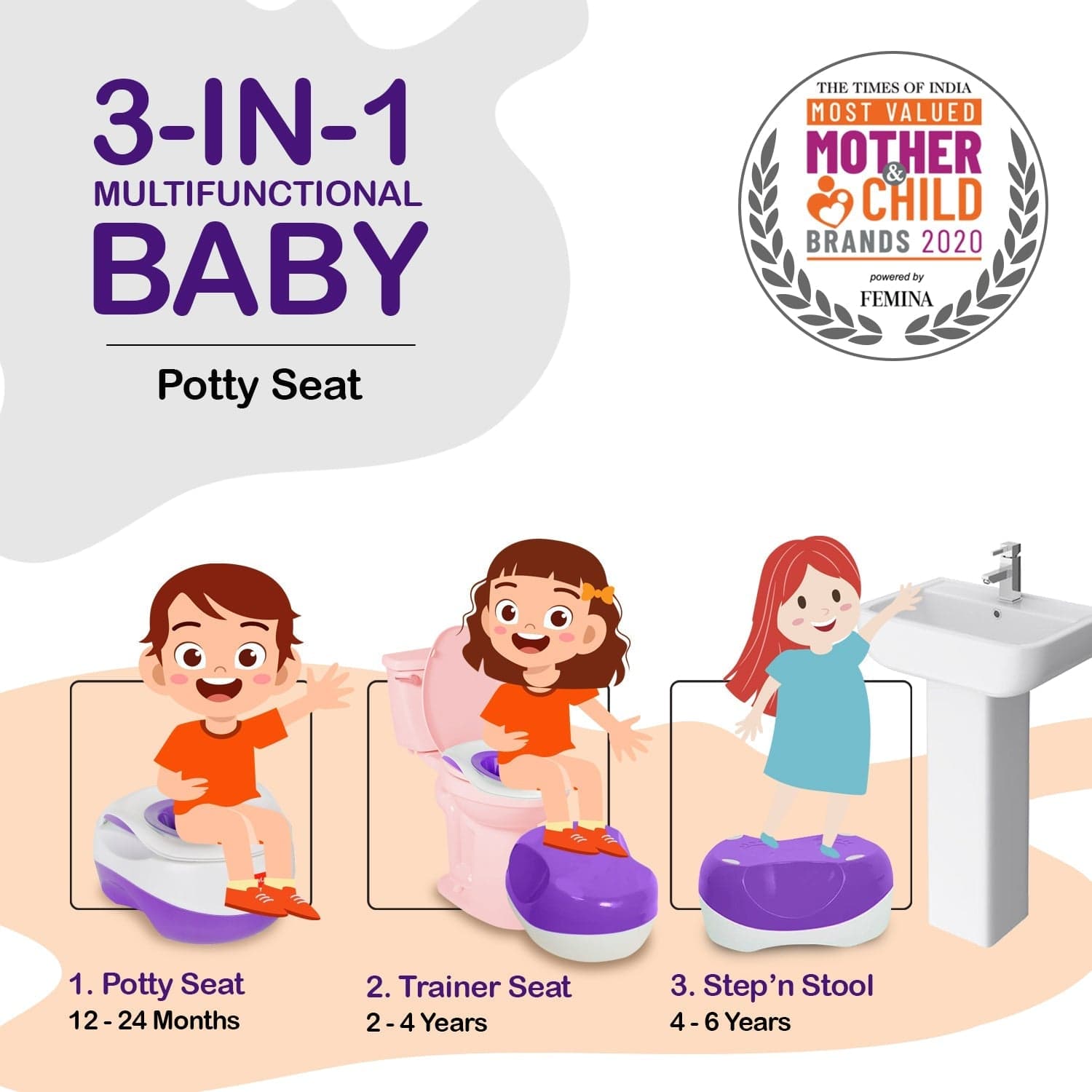 LuvLap Classic Baby Potty Seat, Purple POTT