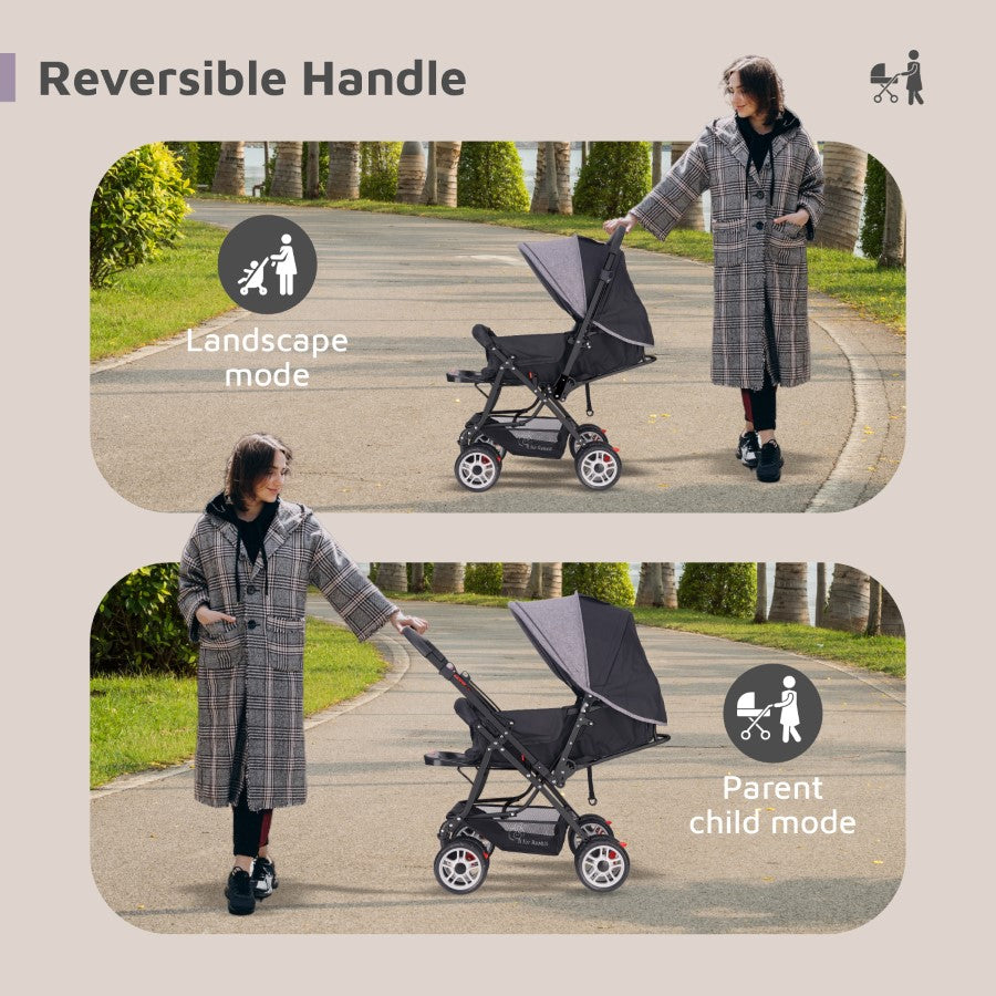Lollipop Lite Stroller - Travel Friendly, Easy To Fold, Reversible Handle, Wheel Lock, Adjustable Leg Rest