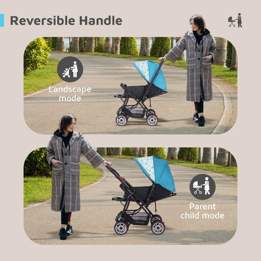 Lollipop Lite Stroller - Travel Friendly, Easy To Fold, Reversible Handle, Wheel Lock, Adjustable Leg Rest