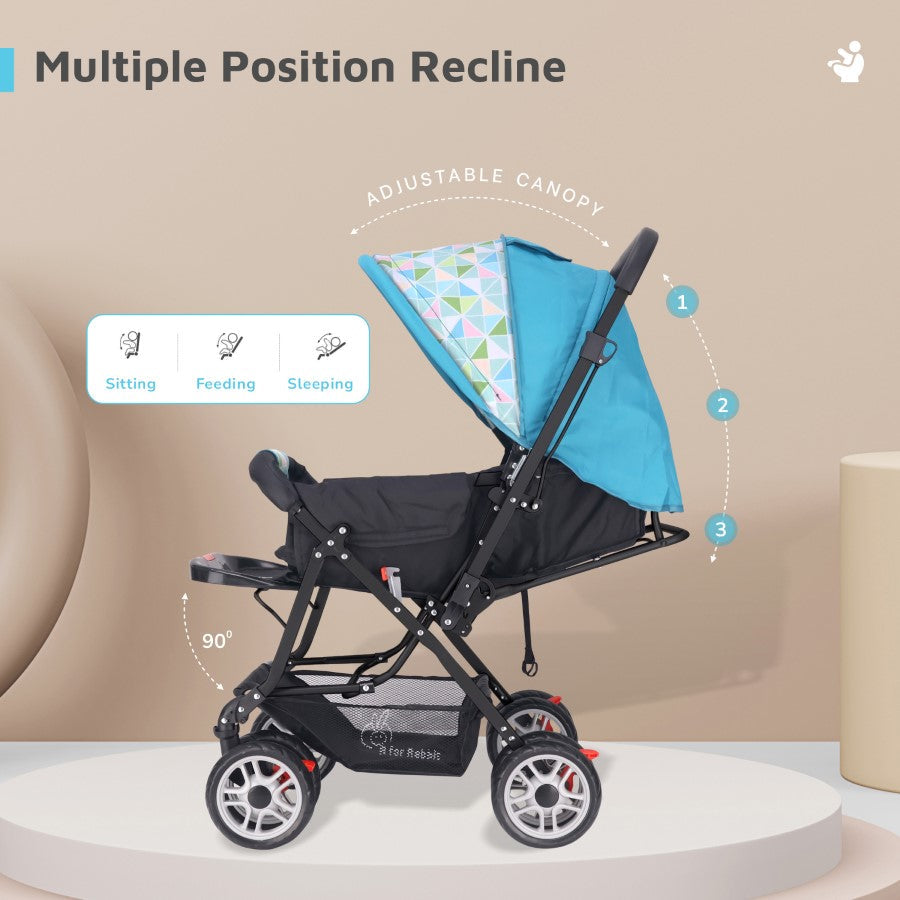 Lollipop Lite Stroller - Travel Friendly, Easy To Fold, Reversible Handle, Wheel Lock, Adjustable Leg Rest
