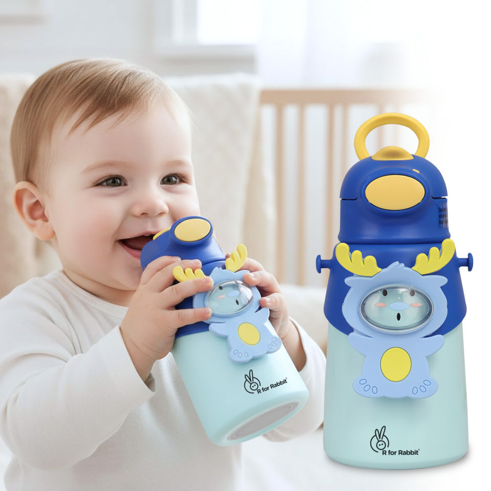 R for Rabbit Steebo Zoobie Stainless Steel Sipper Feeding Bottle for Kids 550ml