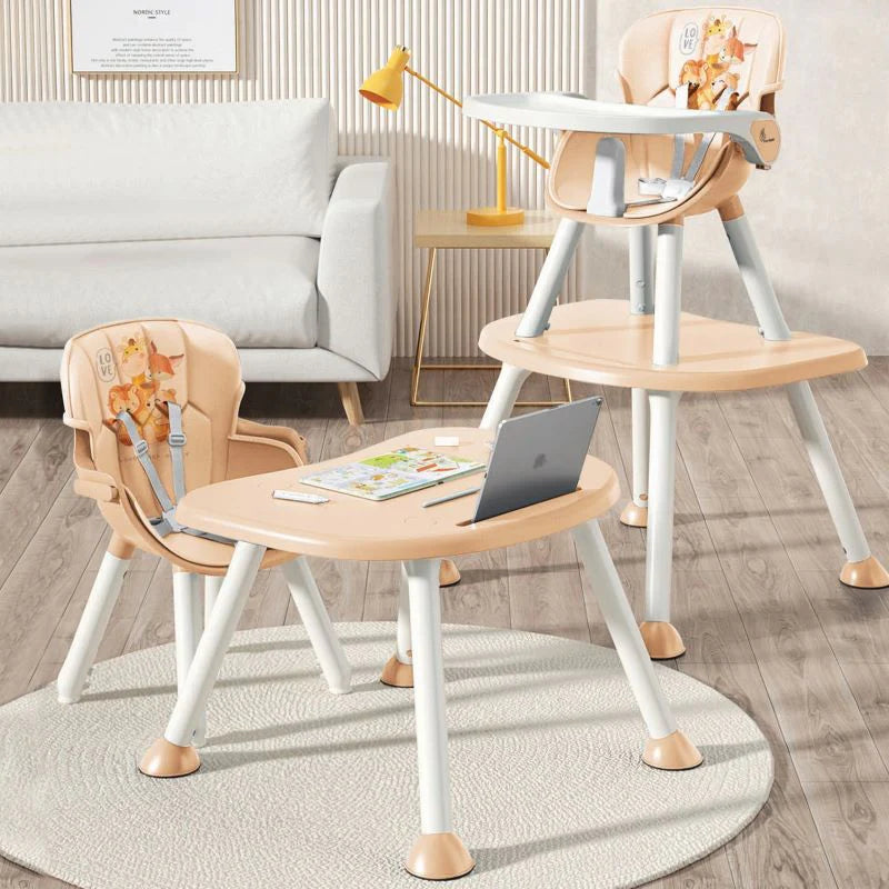 R for Rabbit Cherry Berry Safari Baby High Chair, 3 in 1 Convertible High Chair Cum Kids Study Table