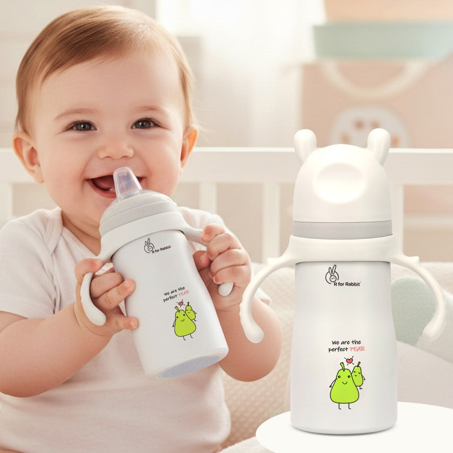 R for Rabbit Steebo Fusion Spout Cup Stainless Steel Bottle For Kids, 270ml Leak Proof