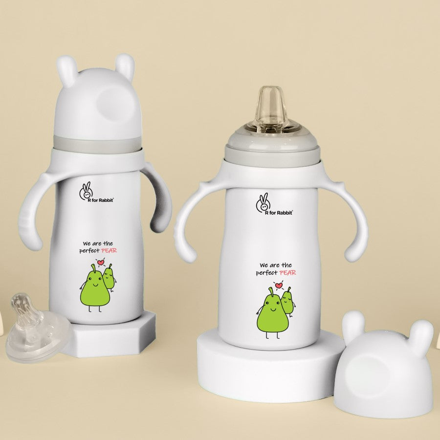R for Rabbit Steebo Fusion Spout Cup SS Bottle 270ml With Personalized Name