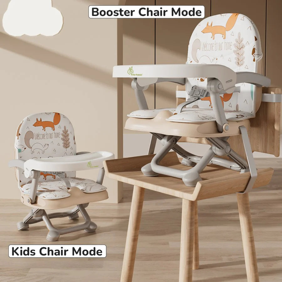 R for Rabbit Candy Pop Booster Chair - 4 Level Height Adjustment, Light Weight, Travel Friendly