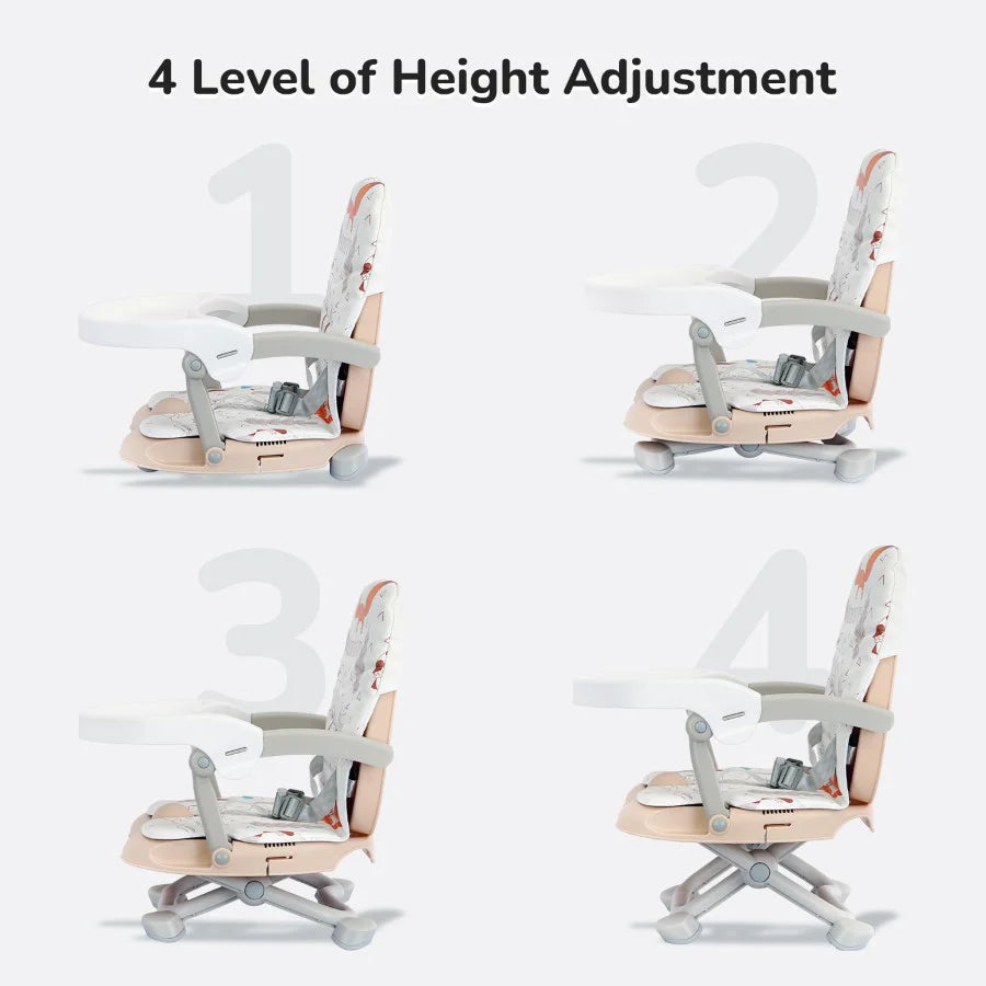 R for Rabbit Candy Pop Booster Chair - 4 Level Height Adjustment, Light Weight, Travel Friendly