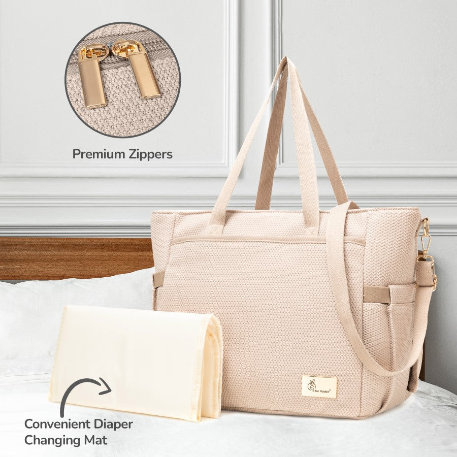 R for Rabbit Caramello Tote Multi Purpose Diaper Bag With Spacious Storage