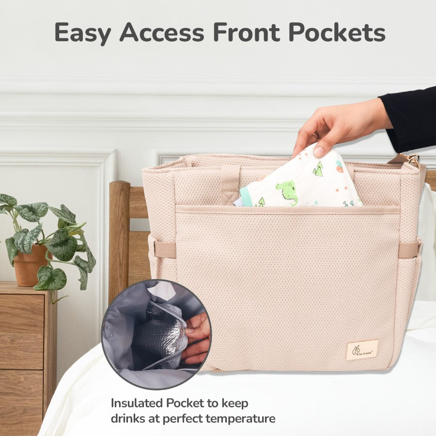 R for Rabbit Caramello Tote Multi Purpose Diaper Bag With Spacious Storage