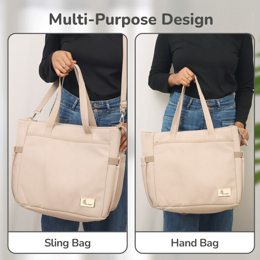 R for Rabbit Caramello Tote Multi Purpose Diaper Bag With Spacious Storage