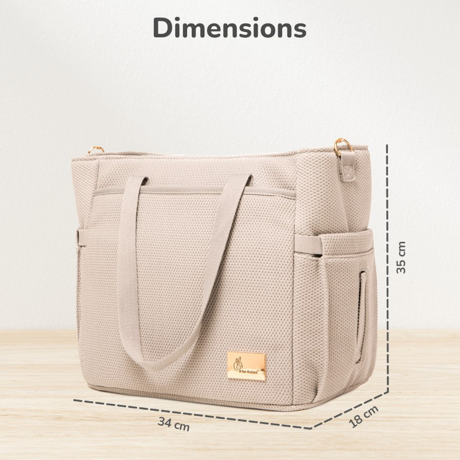 R for Rabbit Caramello Tote Multi Purpose Diaper Bag With Spacious Storage
