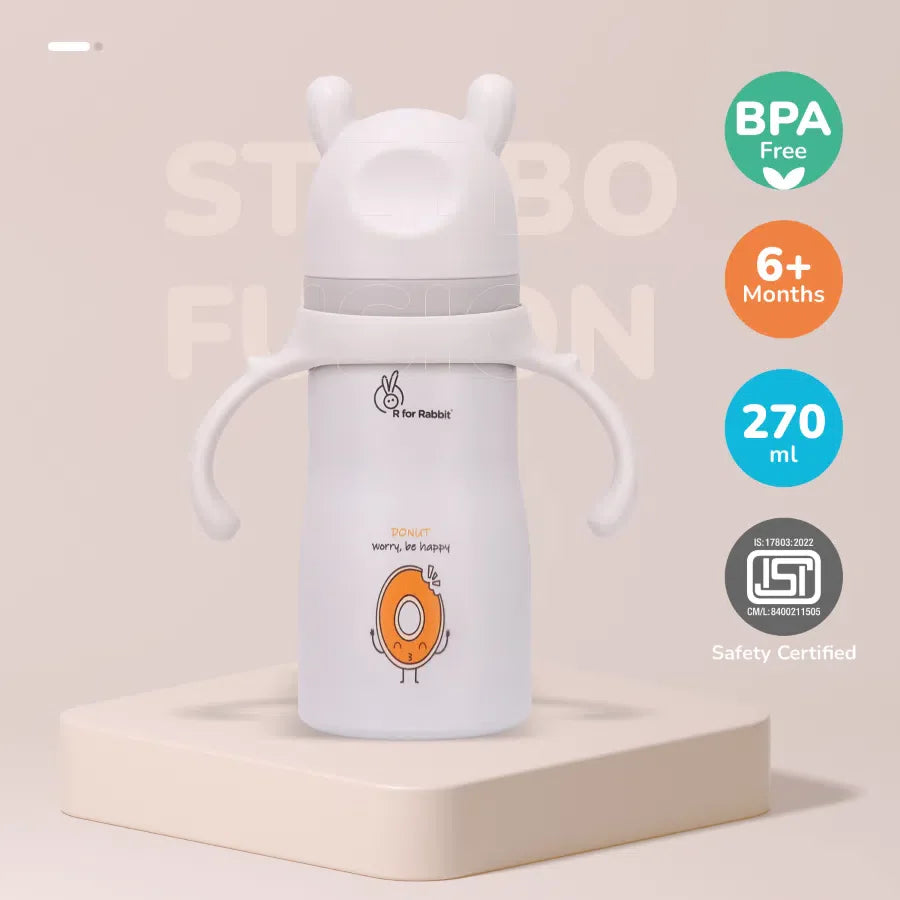 R for Rabbit Steebo Fusion Spout Cup SS Bottle 270ml With Personalized Name
