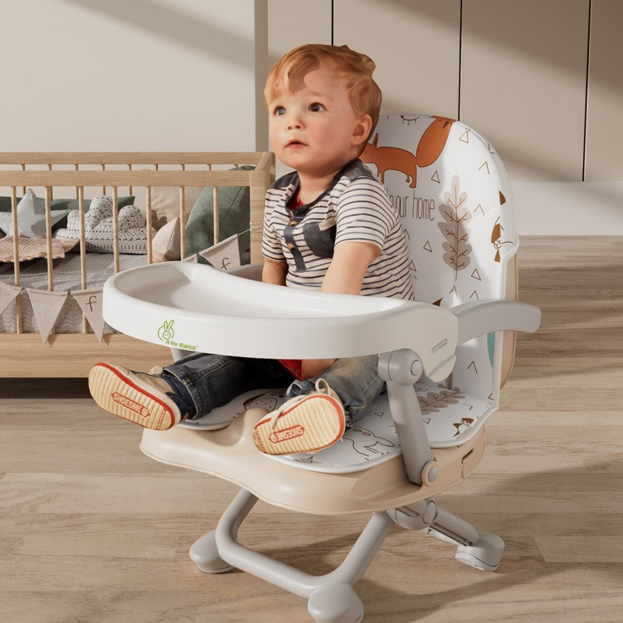 R for Rabbit Candy Pop Booster Chair - 4 Level Height Adjustment, Light Weight, Travel Friendly