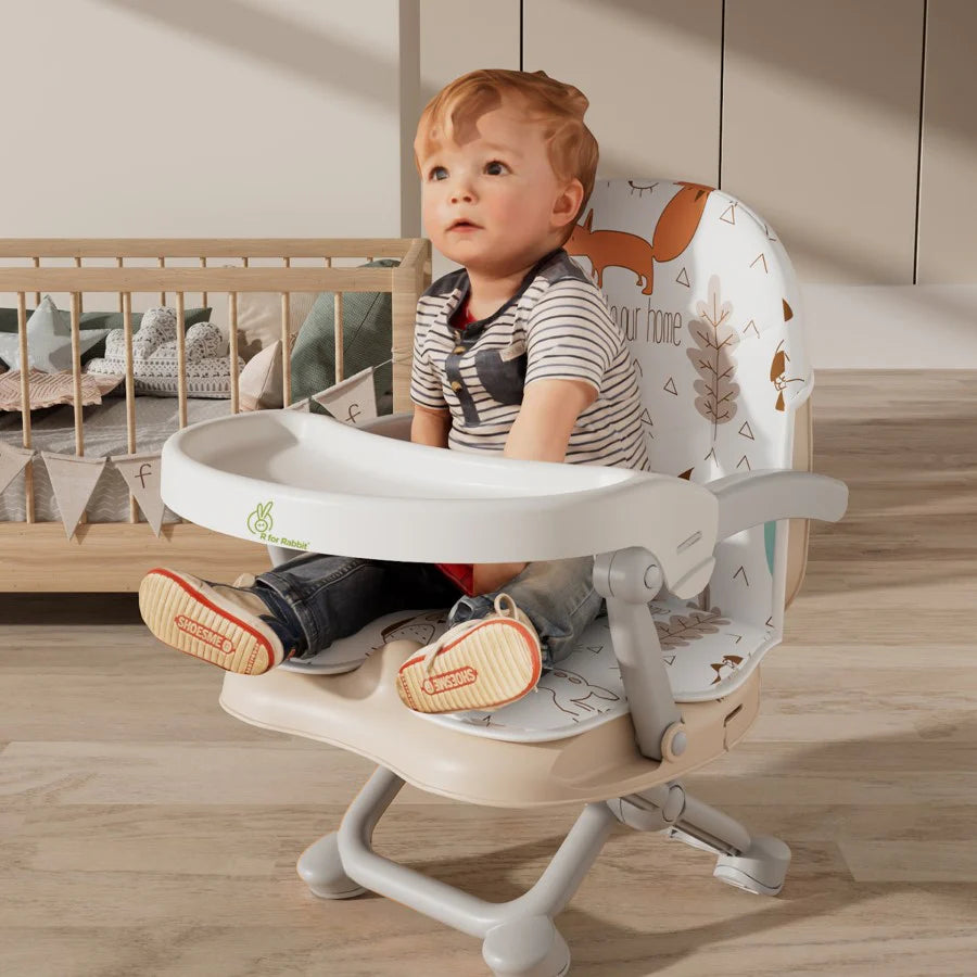 R for Rabbit Candy Pop Booster Chair - 4 Level Height Adjustment, Light Weight, Travel Friendly