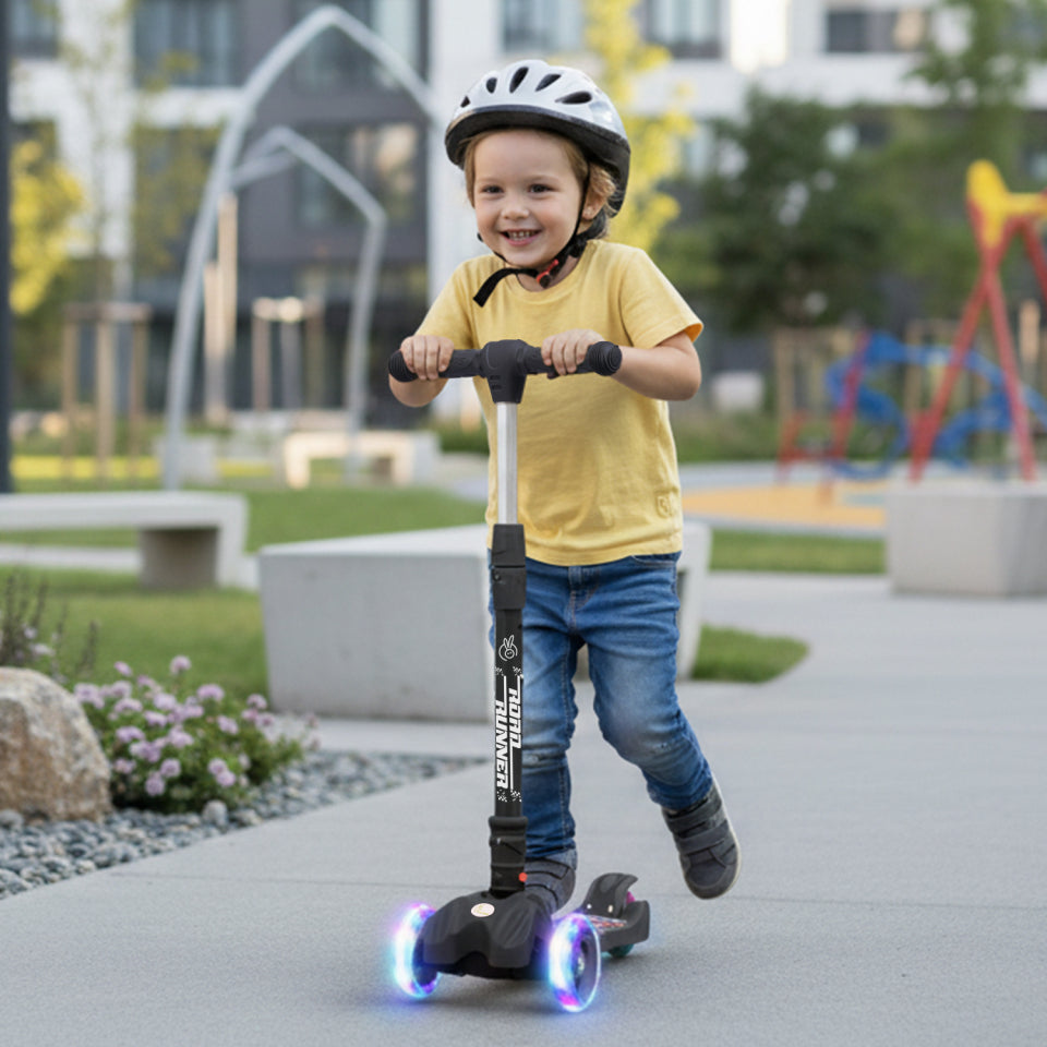 R for Rabbit Road Runner Scooter For Kids - PU LED Wheels, 4 Level Height Adjustment, Anti Slip Deck, Safety Certified, 3-Wheel scooter, Easy use, 3-7years