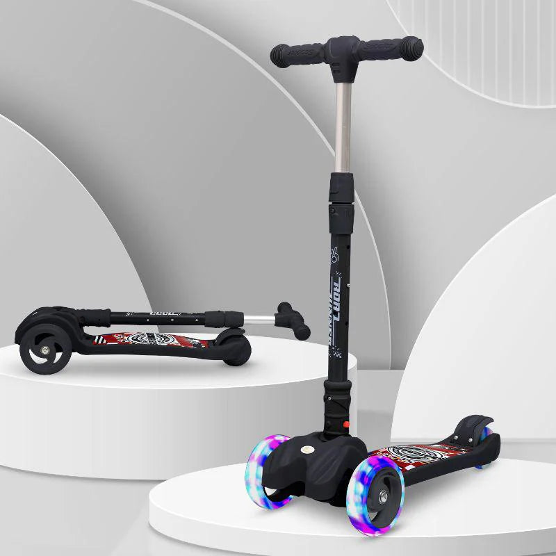 R for Rabbit Road Runner Scooter For Kids - PU LED Wheels, 4 Level Height Adjustment, Anti Slip Deck, Safety Certified, 3-Wheel scooter, Easy use, 3-7years
