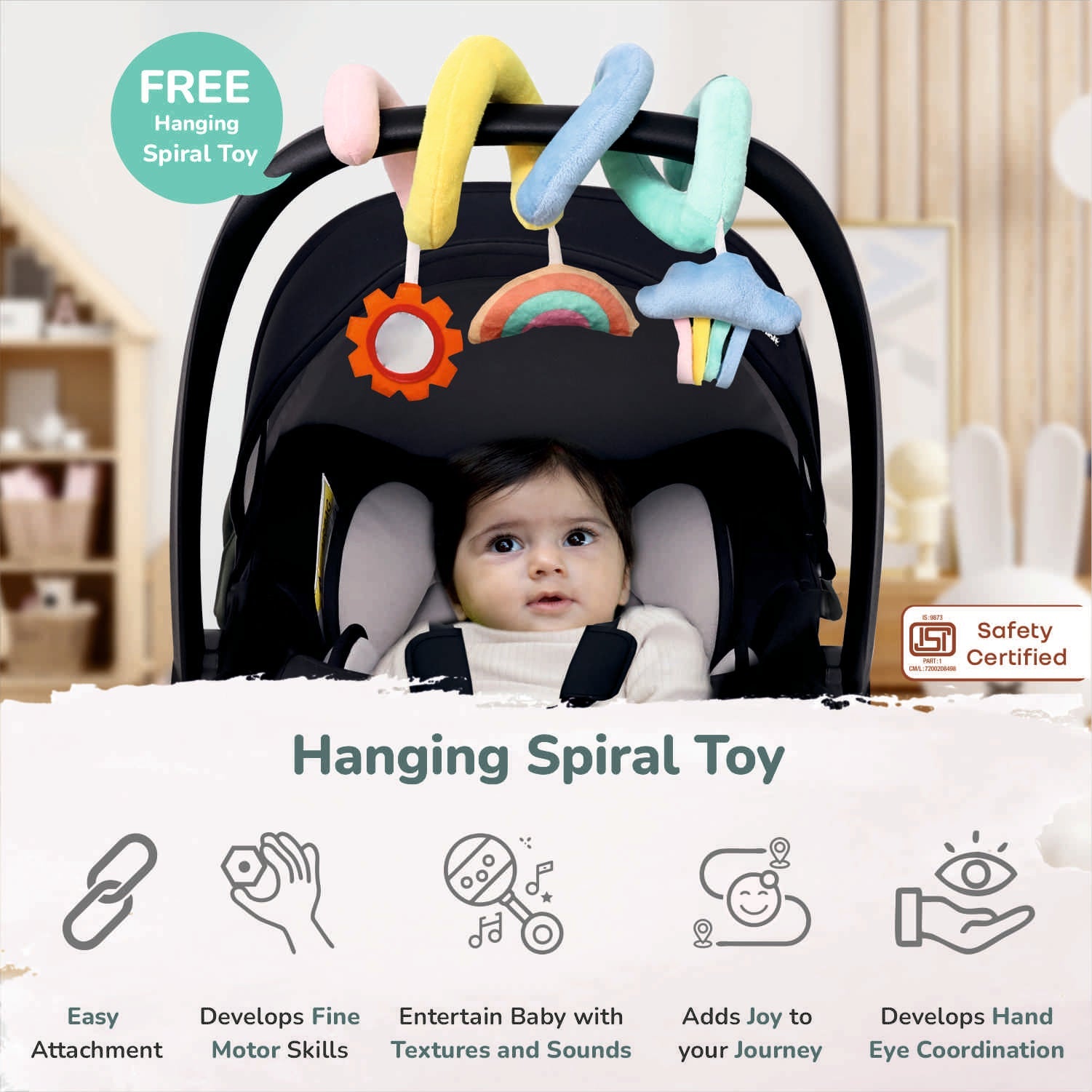 R for Rabbit Picaboo NXG 4 in 1 Multipurpose Baby Carry Cot With 3-Point Safety Harness