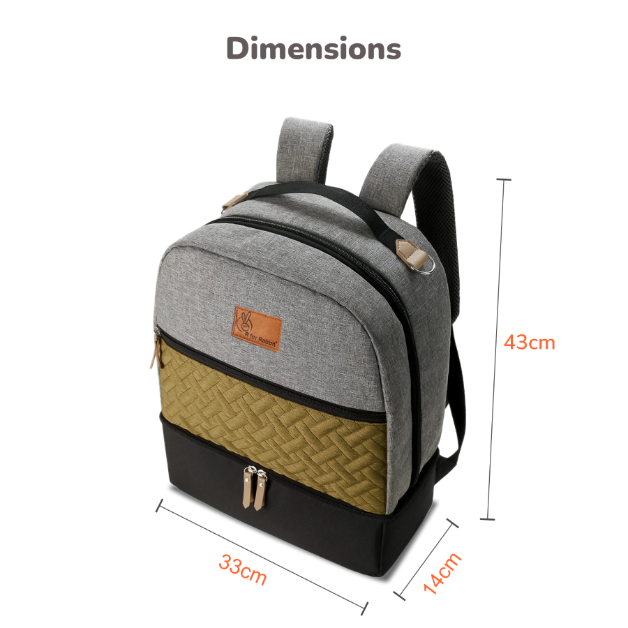 R for Rabbit Caramello Truffle – Large Capacity Diaper Bag with Stroller Attachment
