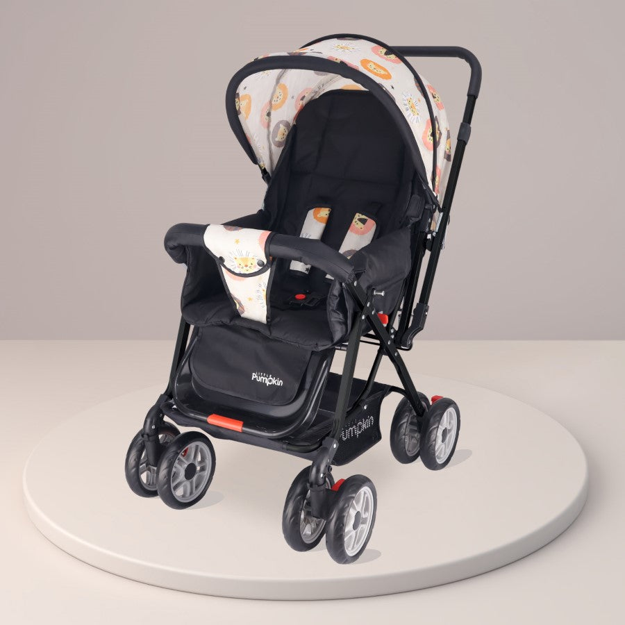 Kiddie Kingdom Stroller - 3 Position Recline, Easy Fold, Reversible Handle, Rear Wheel Brakes
