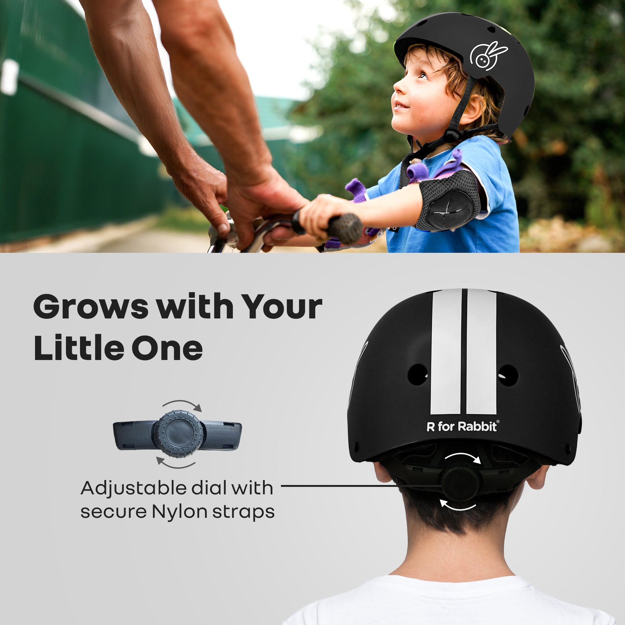 R for Rabbit Safe Play Kids Helmet – Lightweight, Adjustable & Certified Safety Gear with ABS & EPS foam core (3–7 Years)