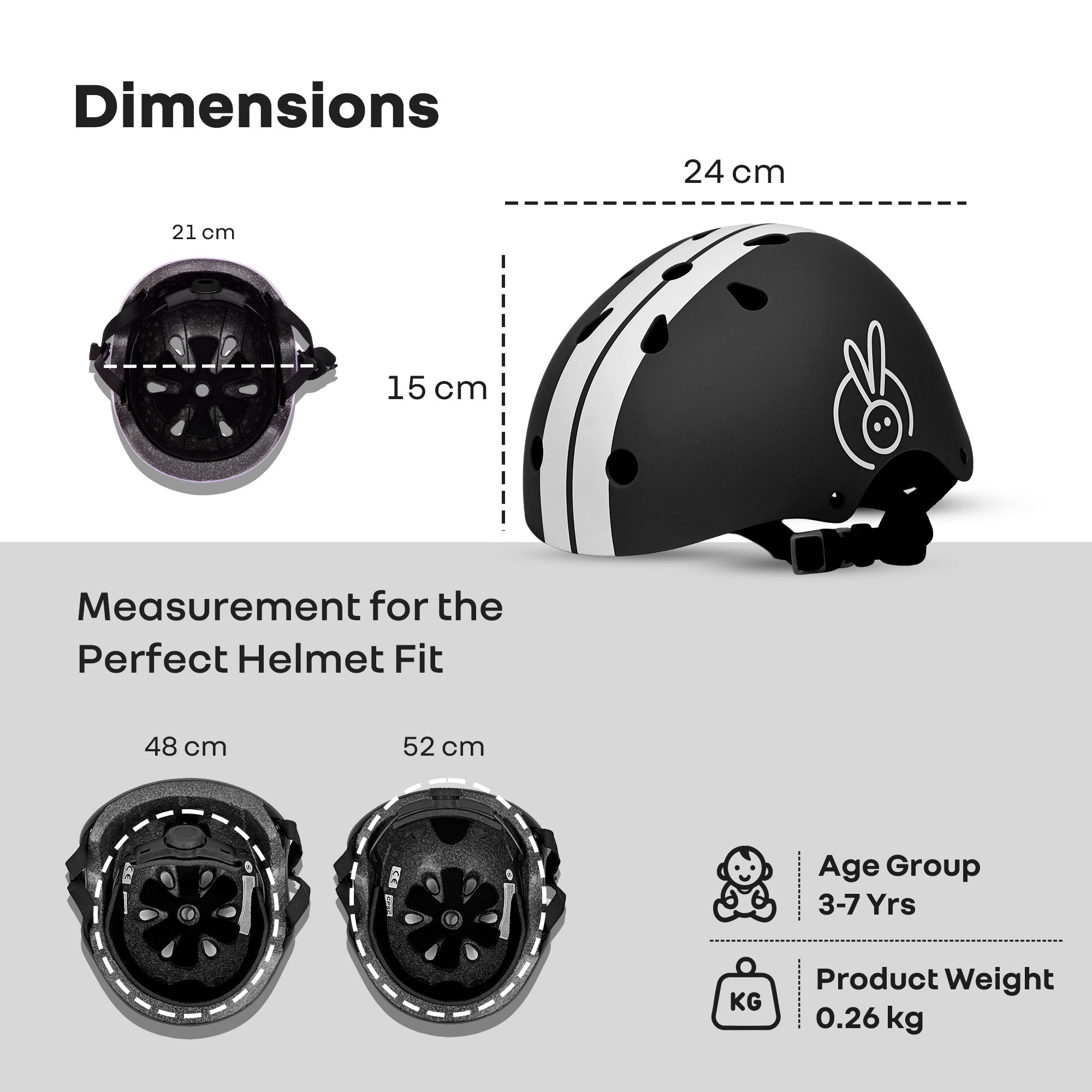 R for Rabbit Safe Play Kids Helmet – Lightweight, Adjustable & Certified Safety Gear with ABS & EPS foam core (3–7 Years)