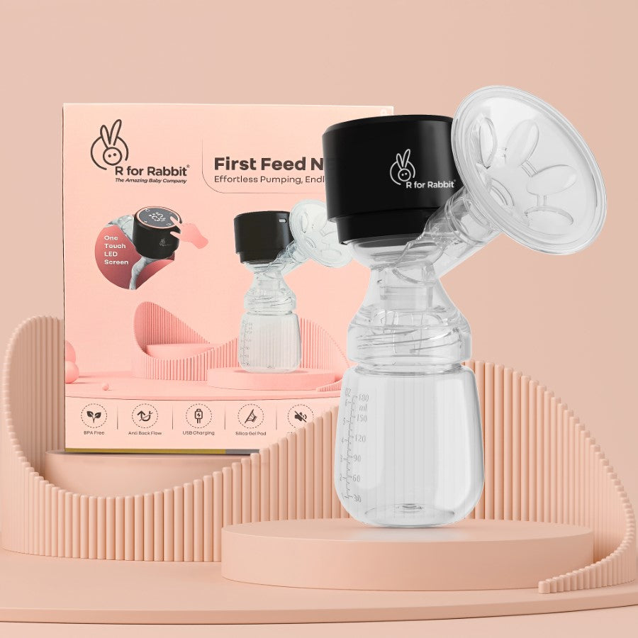 R for Rabbit First Feed Nexa Breast Pump for Moms - BPA-Free & Travel Friendly with 3 Modes & 9 Levels