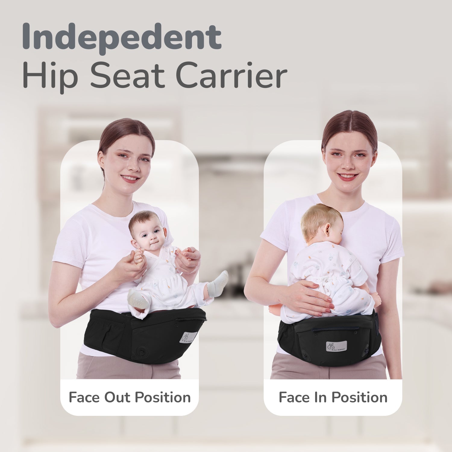 R for Rabbit Upsy Daisy Cozy Ergonomic 5-in-1 Hip Sit Baby Carrier for All-Day Comfort