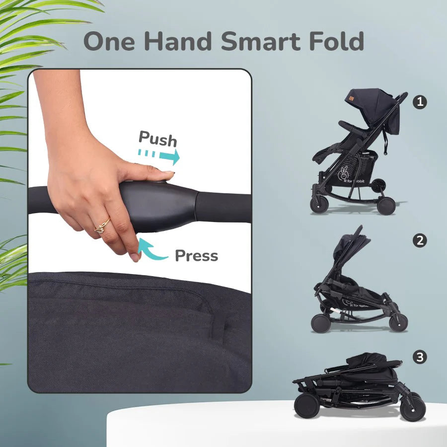 R for Rabbit Rock N Roll - 2 In 1 Baby Stroller Cum Rocker, Light Weight, Compact Travel friendly, One Hand Fold
