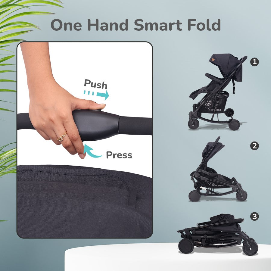 Rock N Roll - 2 In 1 Baby Stroller Cum Rocker, Light Weight, Compact Travel friendly, One Hand Fold