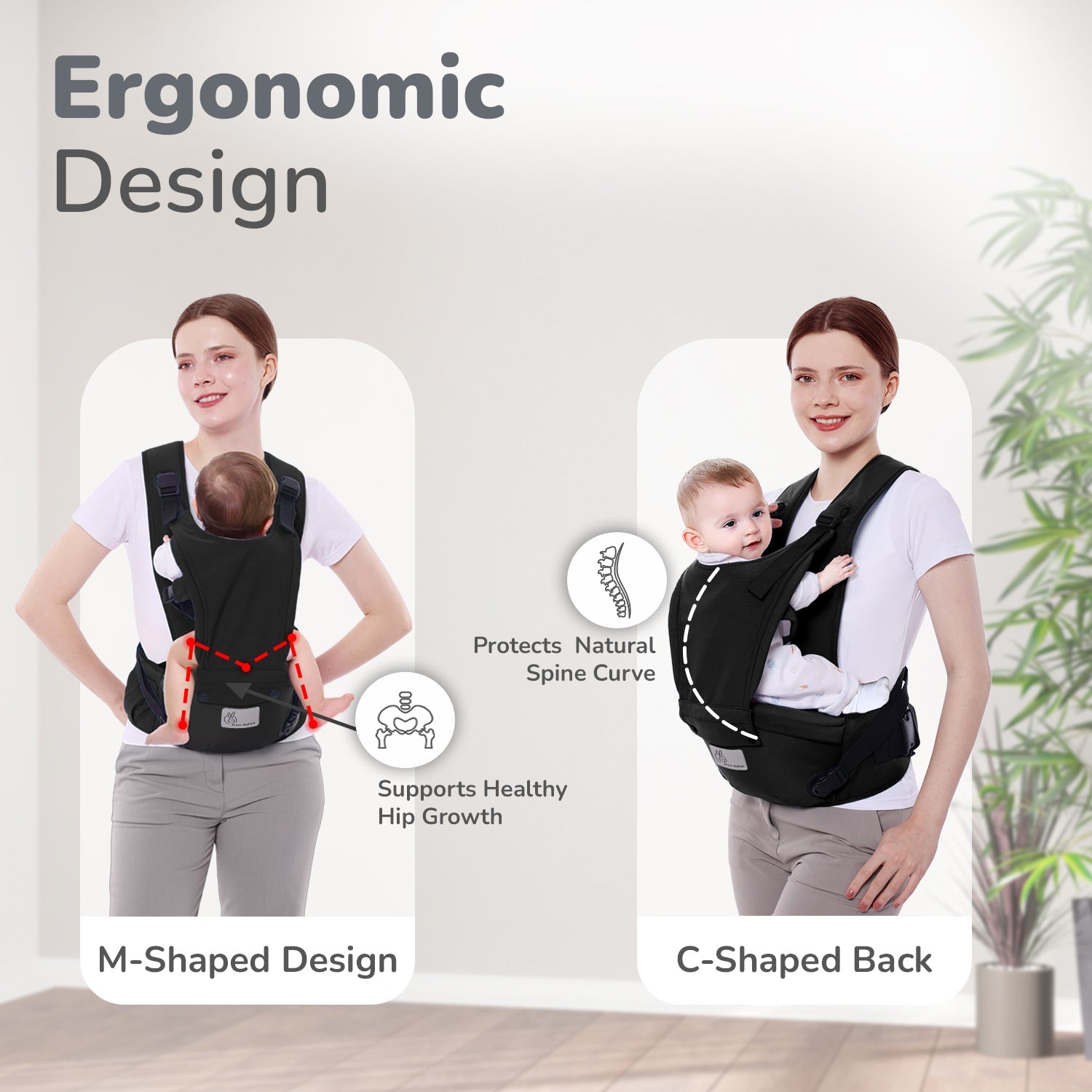 R for Rabbit Upsy Daisy Cozy Ergonomic 5-in-1 Hip Sit Baby Carrier for All-Day Comfort