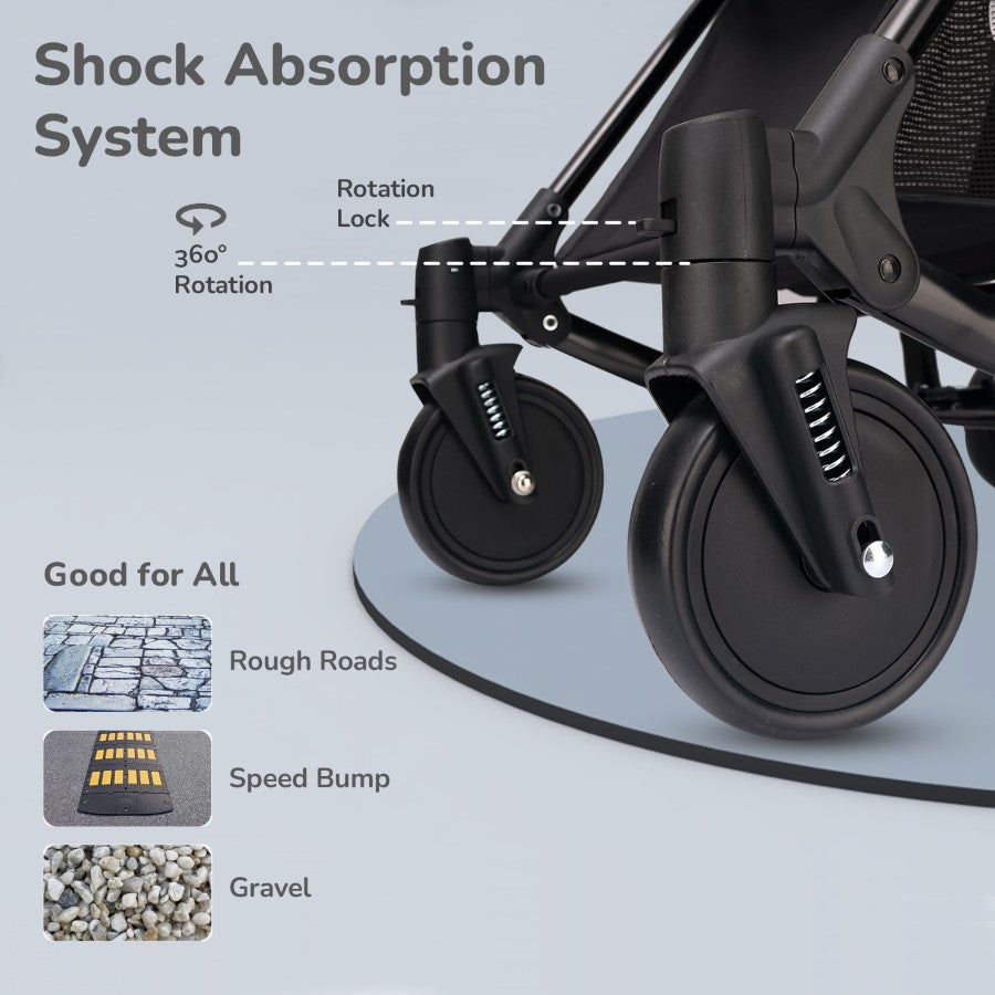 Rock N Roll - 2 In 1 Baby Stroller Cum Rocker, Light Weight, Compact Travel friendly, One Hand Fold