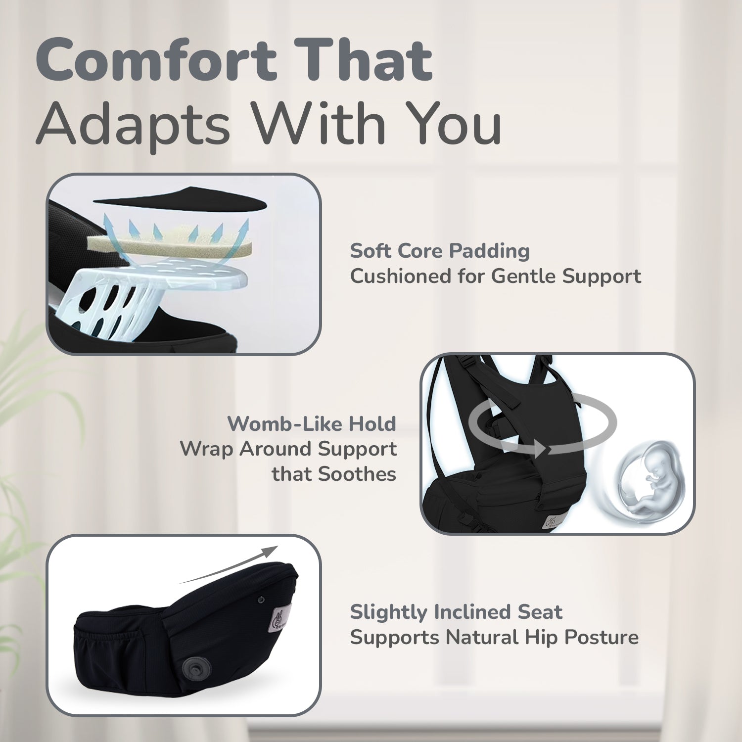 R for Rabbit Upsy Daisy Cozy Ergonomic 5-in-1 Hip Sit Baby Carrier for All-Day Comfort