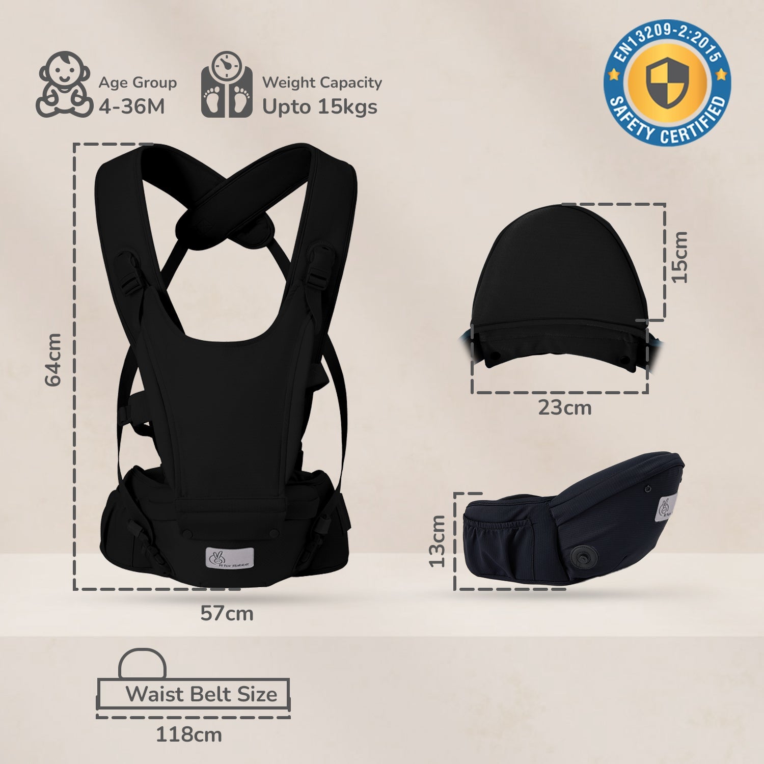 R for Rabbit Upsy Daisy Cozy Ergonomic 5-in-1 Hip Sit Baby Carrier for All-Day Comfort