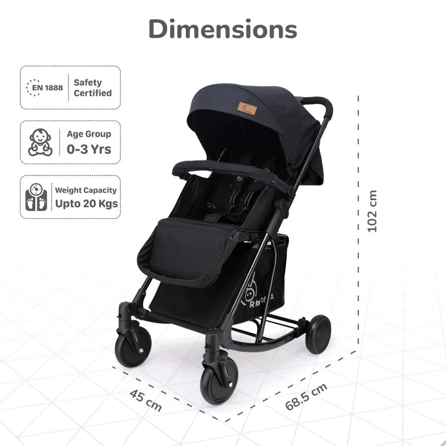 R for Rabbit Rock N Roll - 2 In 1 Baby Stroller Cum Rocker, Light Weight, Compact Travel friendly, One Hand Fold