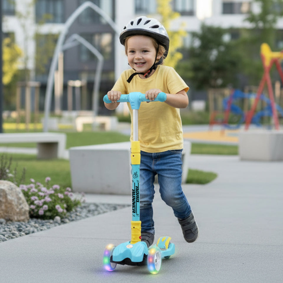 R for Rabbit Road Runner Scooter For Kids - PU LED Wheels, 4 Level Height Adjustment, Anti Slip Deck, Safety Certified, 3-Wheel scooter, Easy use, 3-7years