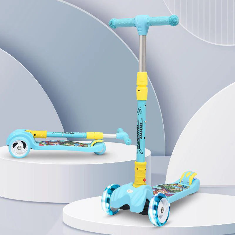 R for Rabbit Road Runner Scooter For Kids - PU LED Wheels, 4 Level Height Adjustment, Anti Slip Deck, Safety Certified, 3-Wheel scooter, Easy use, 3-7years