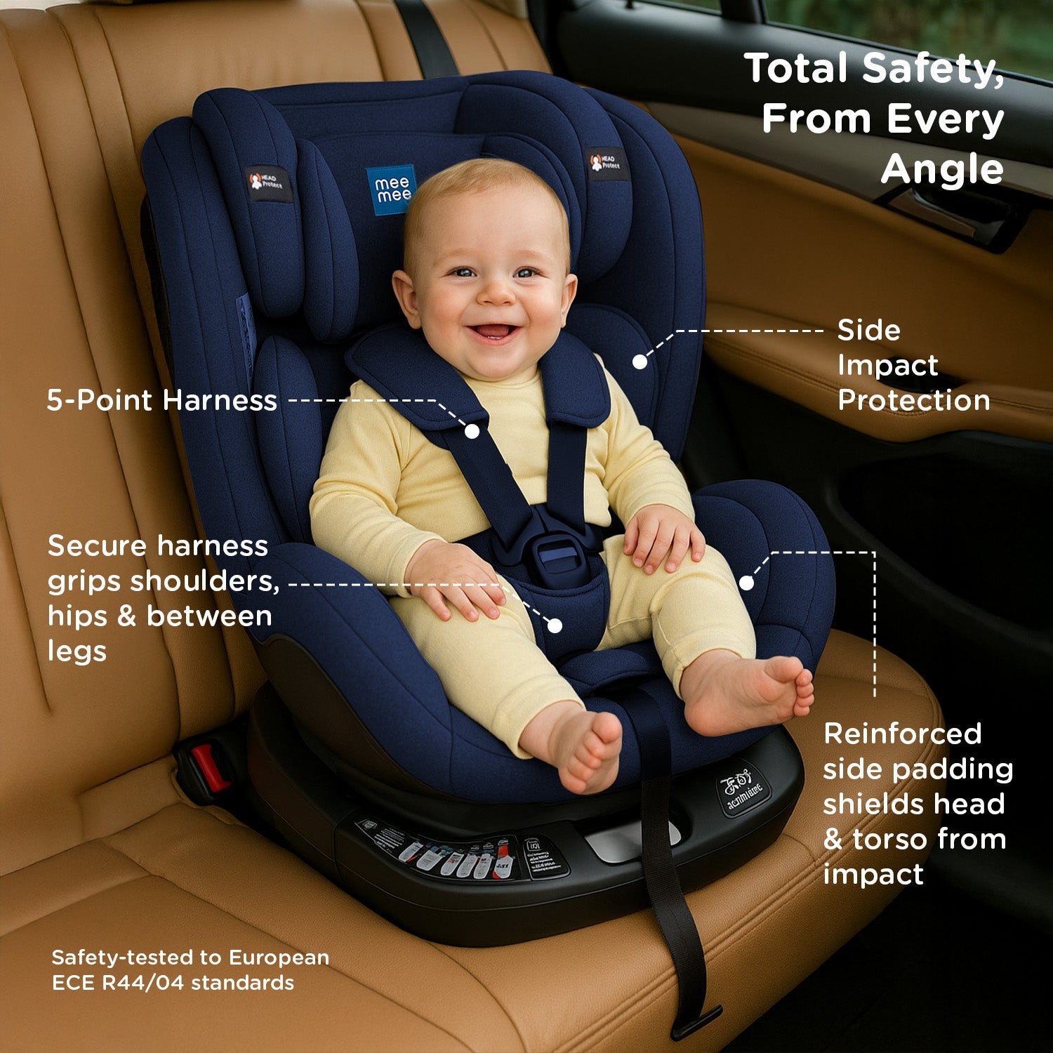 mee mee 360°  Dark Blue Rotating Convertible Car Seat*
