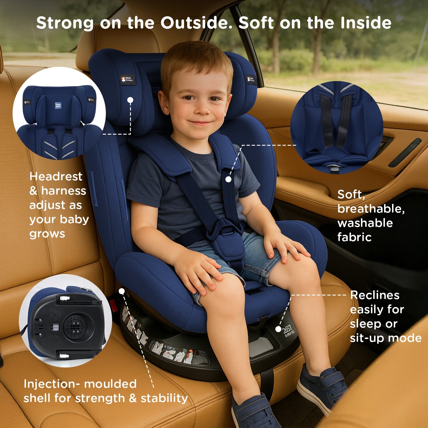 mee mee 360°  Dark Blue Rotating Convertible Car Seat*