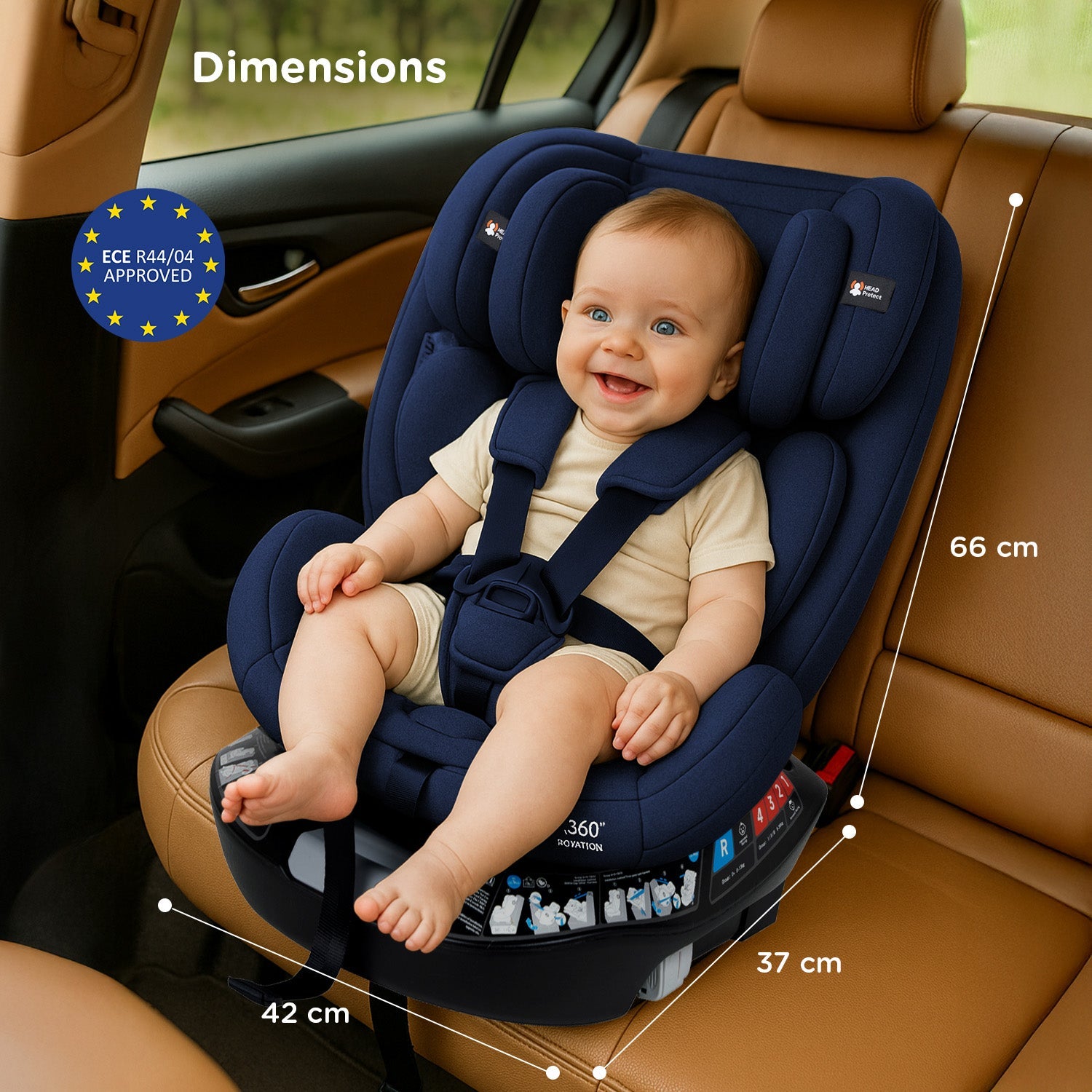 mee mee 360°  Dark Blue Rotating Convertible Car Seat*