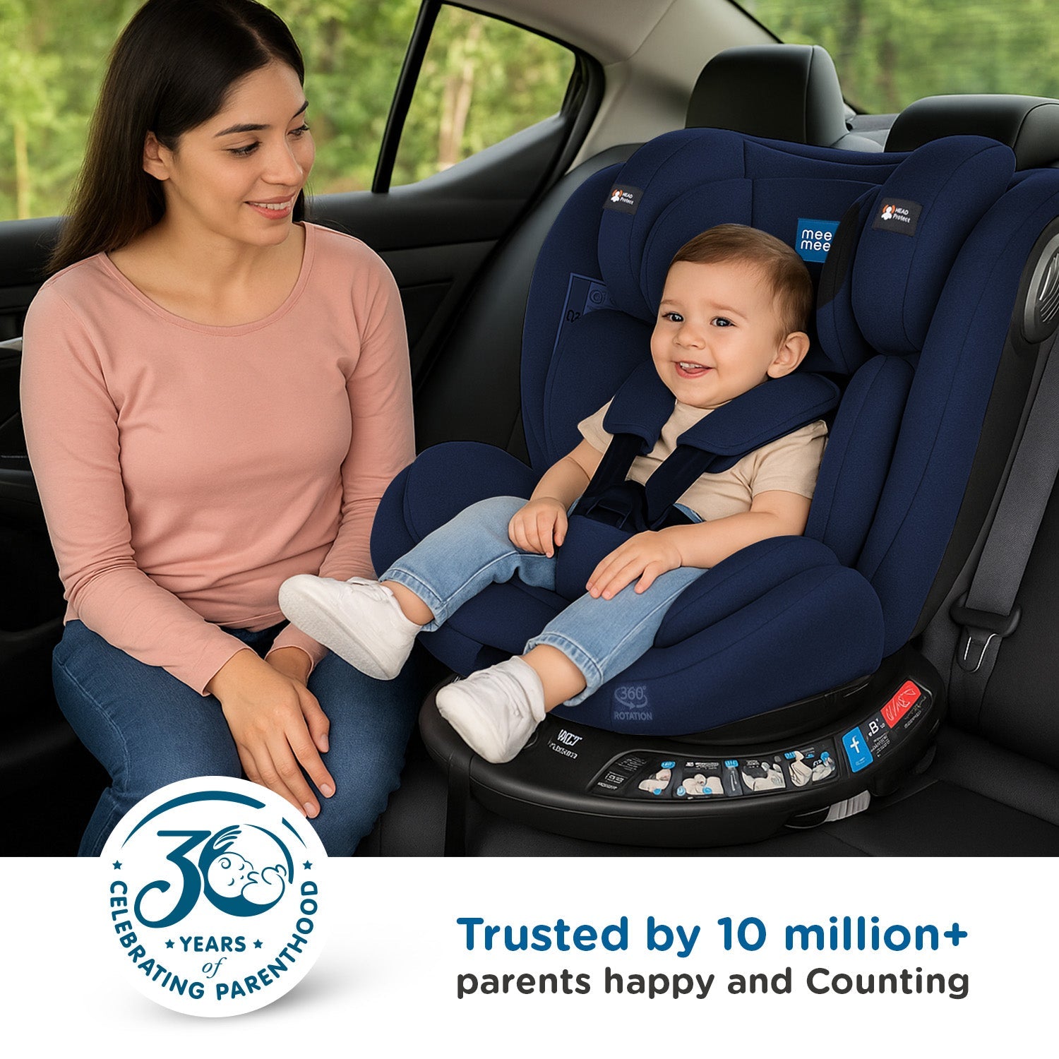 mee mee 360°  Dark Blue Rotating Convertible Car Seat*