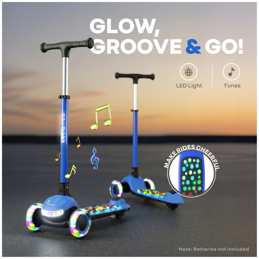 R for Rabbit Road Runner Jazz Scooter for Kids With ABEC7 Bearings, LED PU Wheels & Foldable Frame